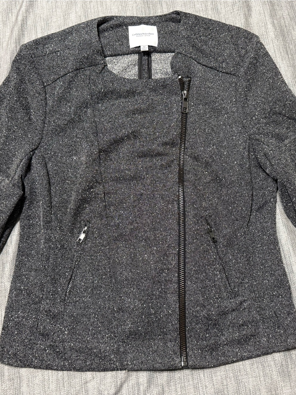 Catherine Malandrino Gray Asymmetrical Zip Jacket